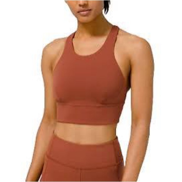 Lululemon Wunder Train Long Line Bra Medium Support C/D Cups Dark Terracotta 12 - Picture 3 of 8